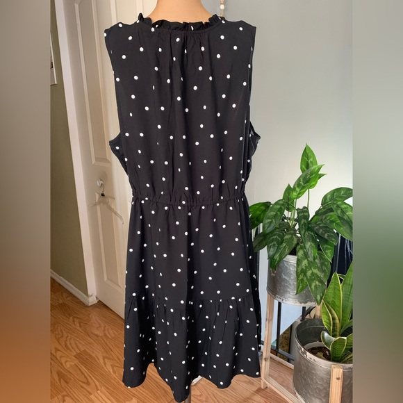New GAP Viscose Polka Dot Coquette Dress Black & White XL Picnic - Picture 7 of 14